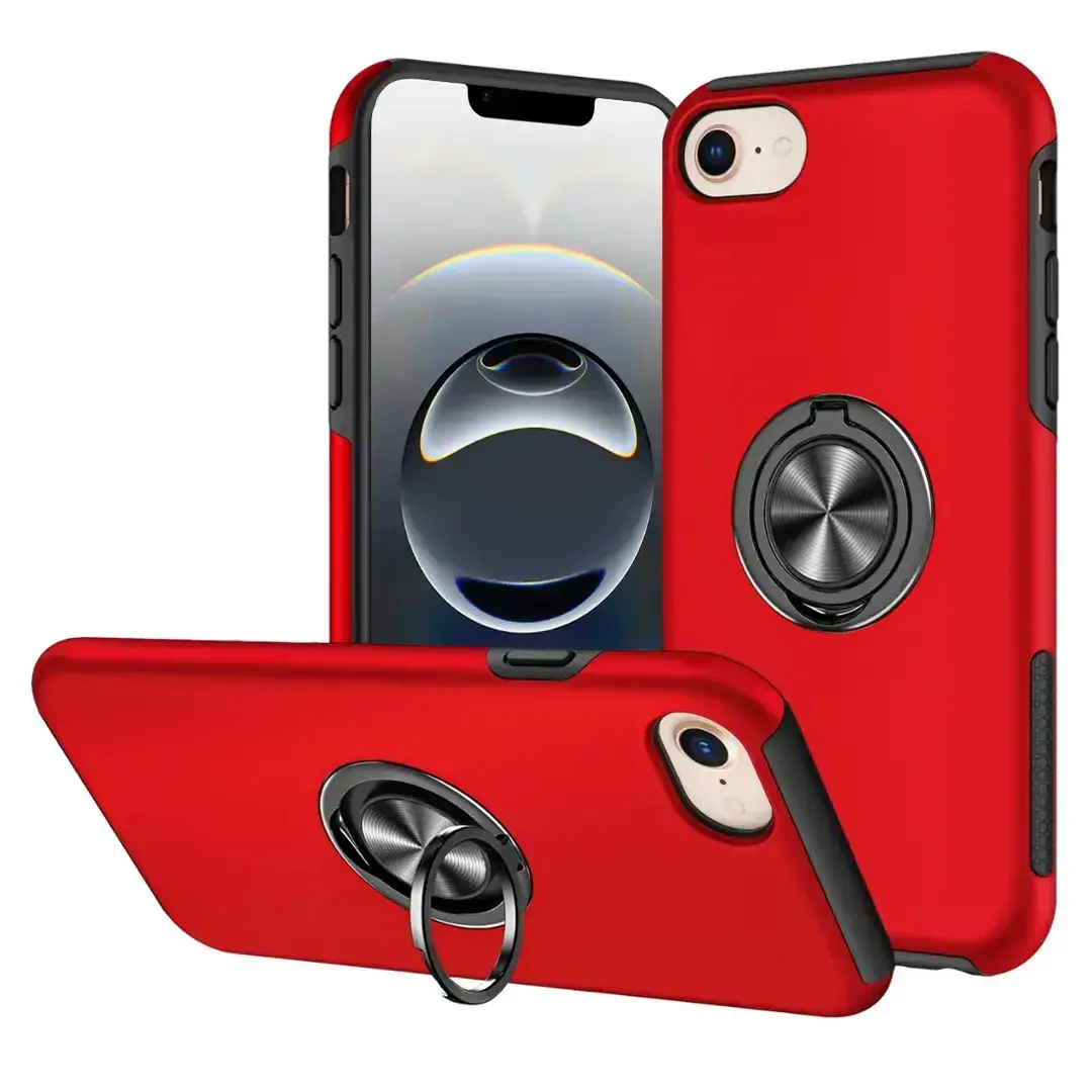 Samsung Galaxy Z Flip 7 Magnetic Ring Stand Hybrid Case Red